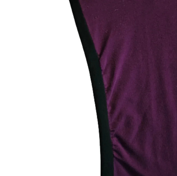 Maurices Purple Cowl neck Sweater with black stripe on each side - Picture 2 of 8